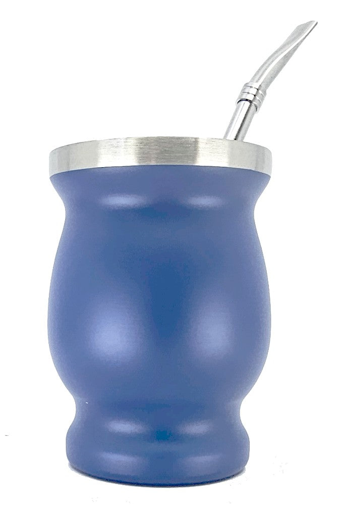 Blue Double Walled Stainless Steel Mate Blue 8 oz (220 ml) 5 Each